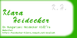 klara heidecker business card